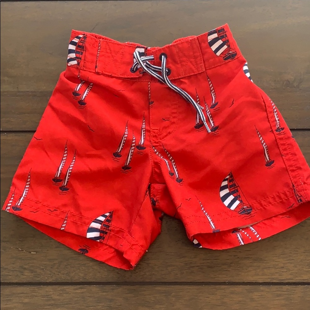 Janie and Jack sailboat swim trunks